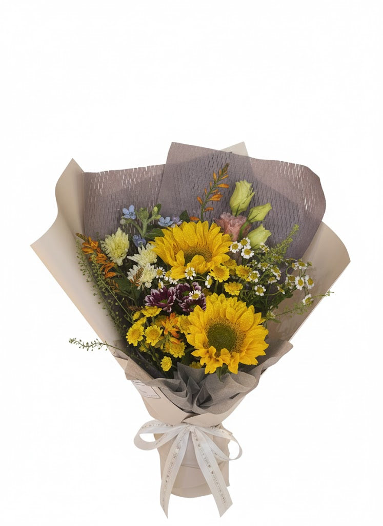 Sunflower & Spray Chrysanthemum Bouquet