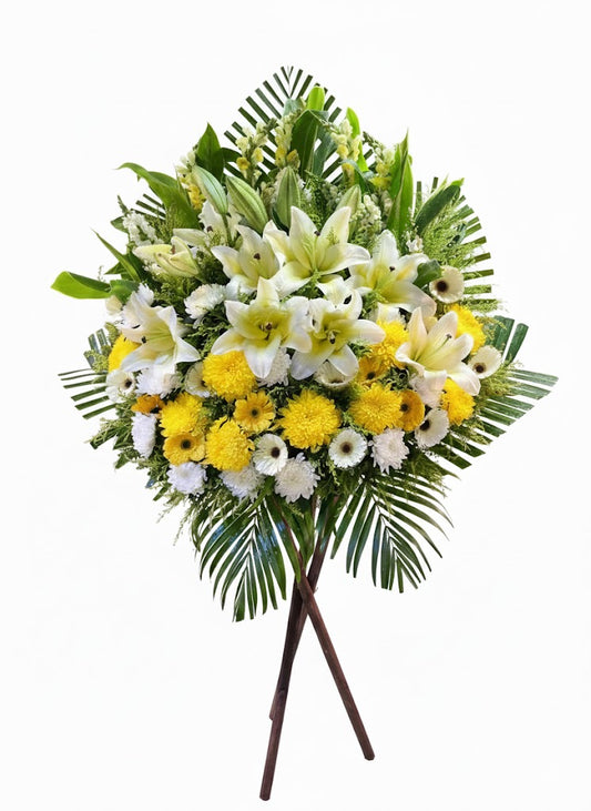 黃百合黃菊慰問花牌